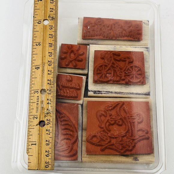 Stampin' Up! Simply Summer 6 Stamp Set 2000 Mounted Lemonade Sunny Bike Boat - Picture 3 of 3